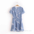 Short Sleeve V-neck Printed Fashion Casual Dress